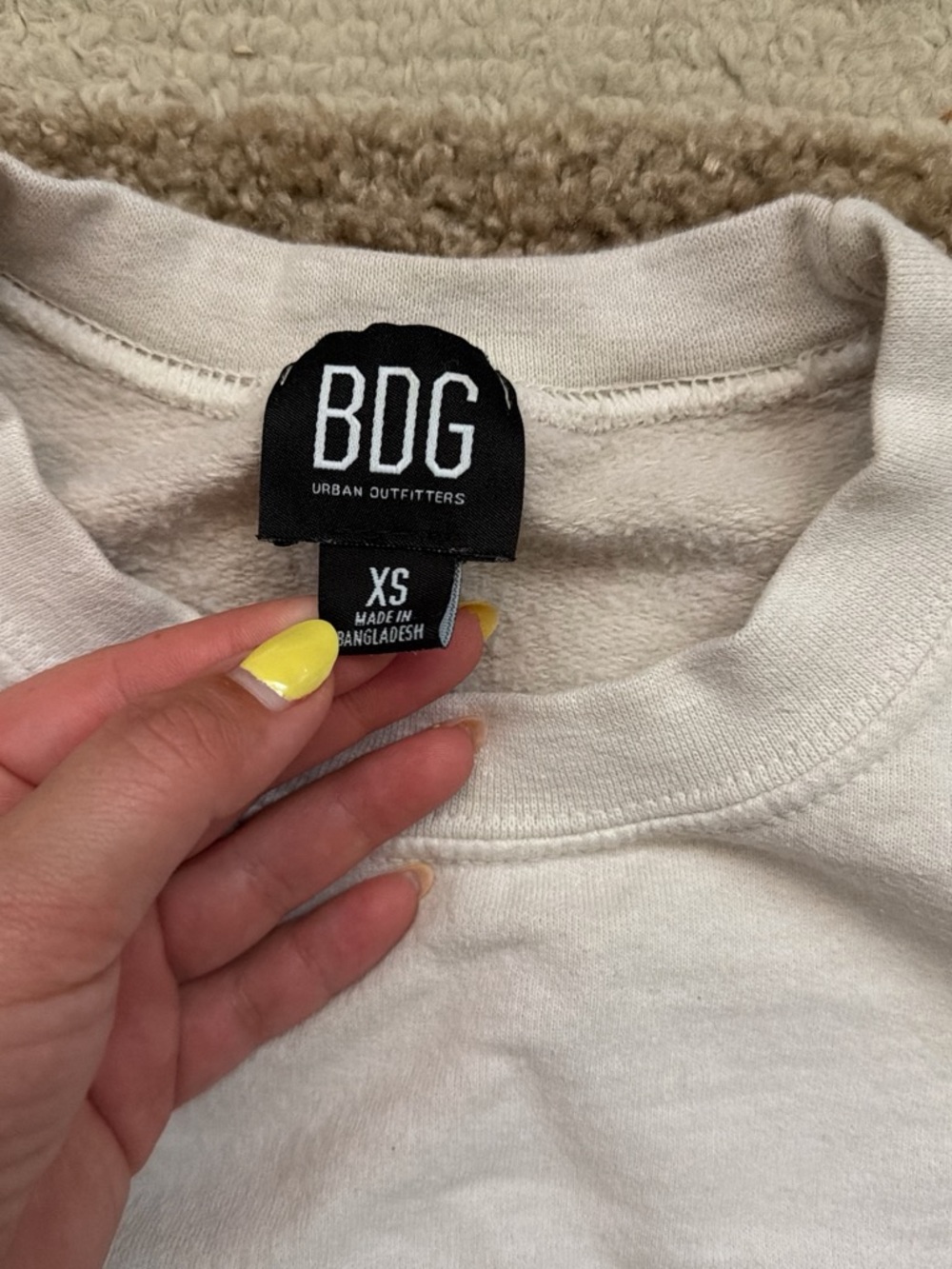 BDG White Crewneck Sweatshirt with Maroon Colorado Springs Embroidery - Picture 2 of 2